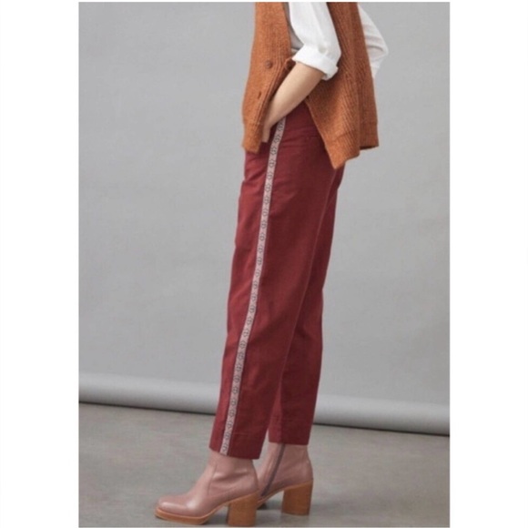 Anthropologie Tapered Side Stripe Pants - Picture 2 of 9